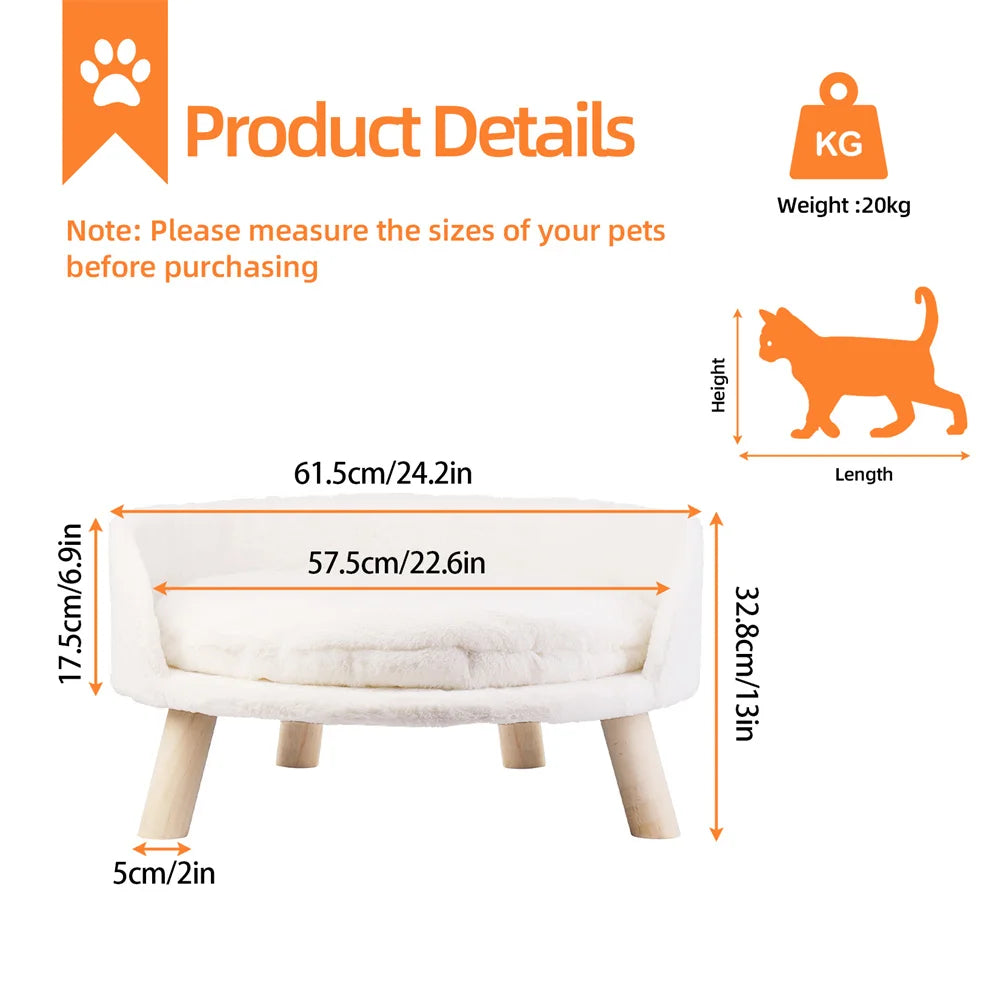 BORWART Ultra Soft Elevated Dog Cat Sofa Bed