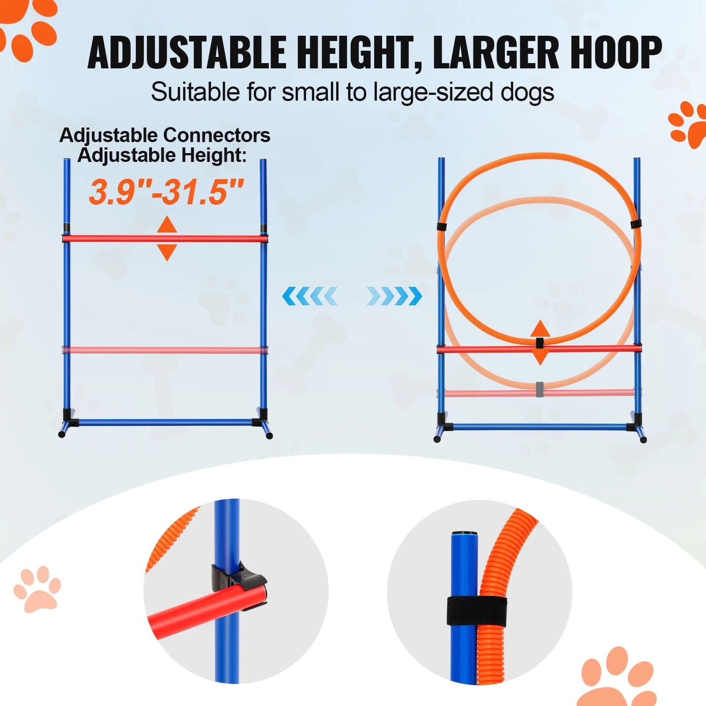 Dog Agility Training Equipment 4-Piece Set With Adjustable Hurdles