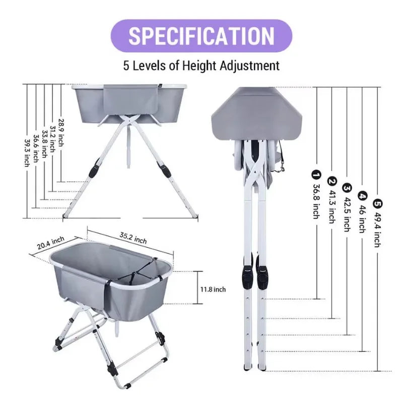 NONEDog Litter Elevated Foldable Dog Bath Tubs For Grooming