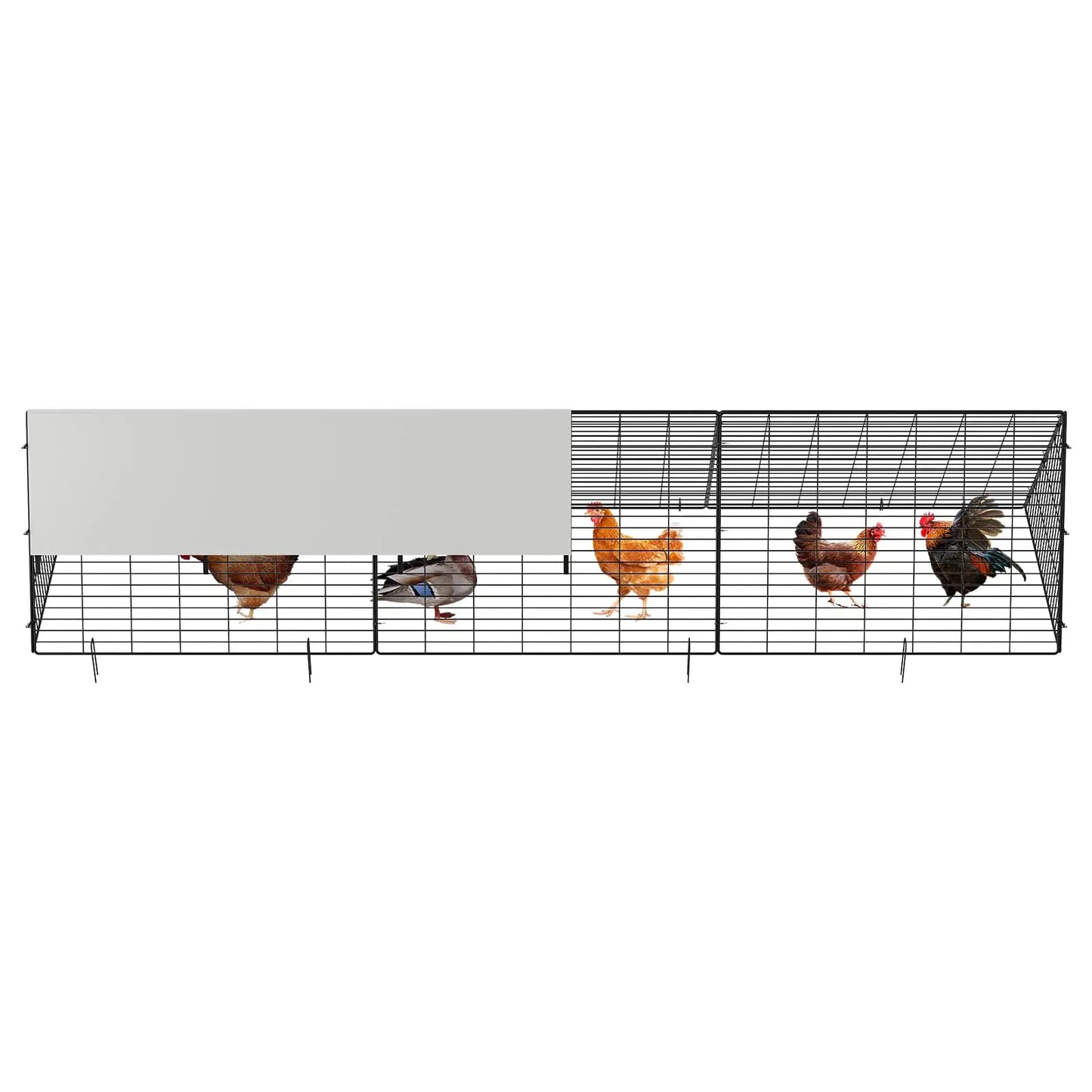 HiMISS Heavy Duty Metal Chicken Tunnel Outdoor Yard Weatherproof Cage