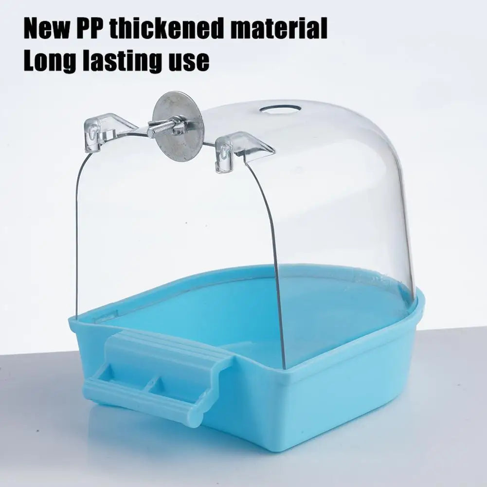 Bird Bath for Cage Cleaning Parakeet Cockatiel Hanging Acrylic Cube
