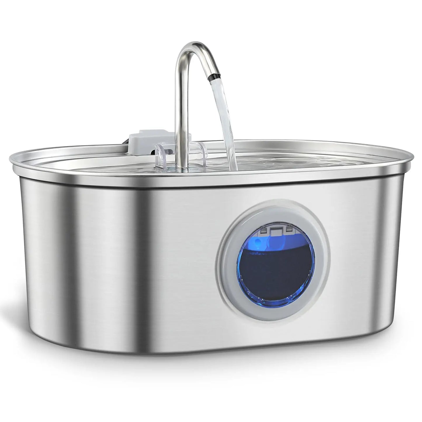 Stainless Steel Cat And Dog Drinking Fountain With Water Level Window