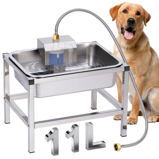 Durable Stainless Steel Elevated Dog Drinking Bowl For Pets