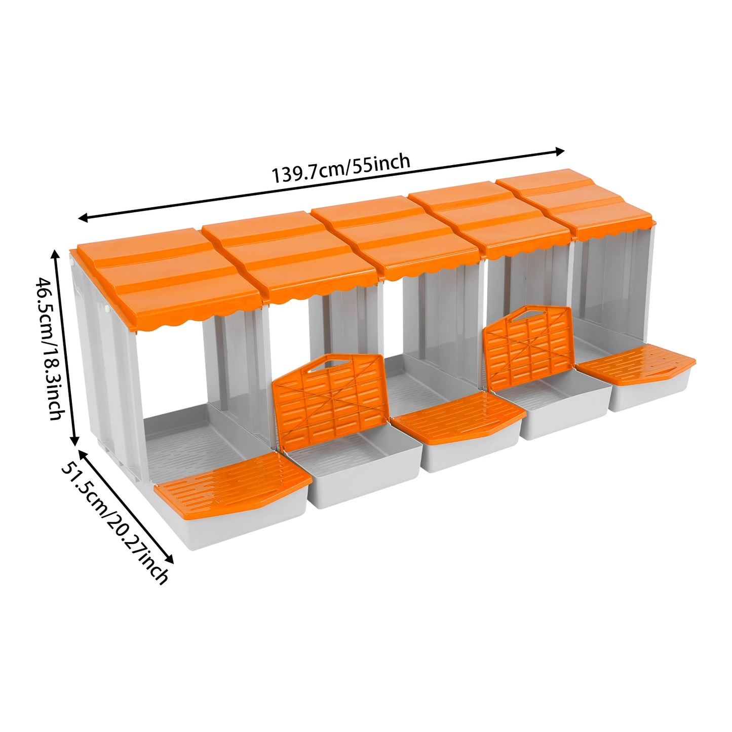 Five-Compartment Chicken Nesting Box With Roll Away Egg Collection