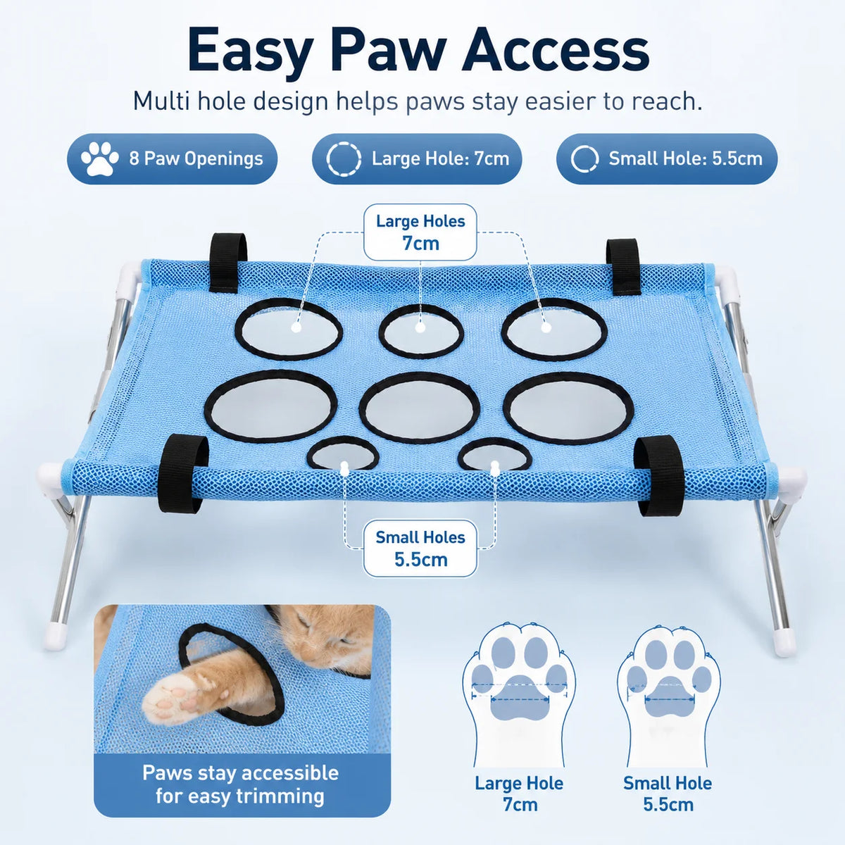 Foldable Pet Grooming Table With Breathable Mesh Platform