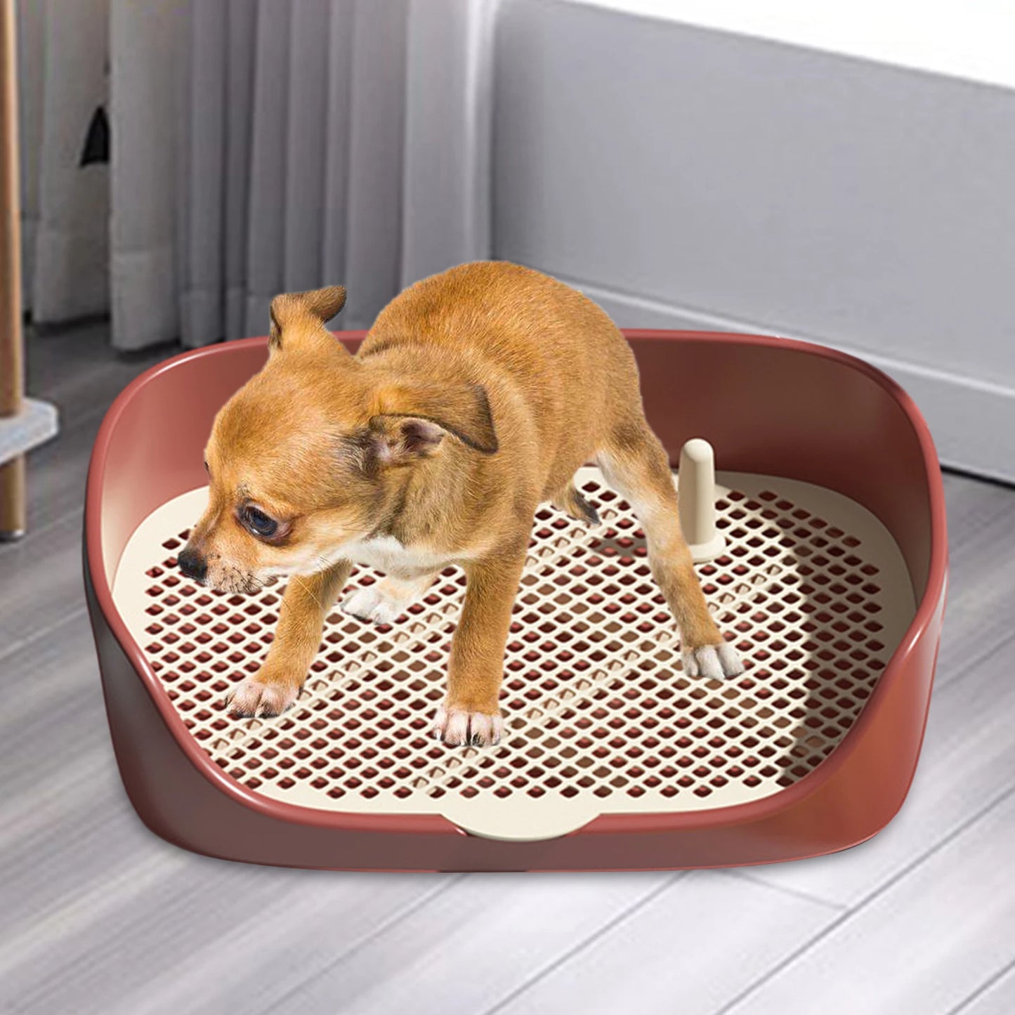 Portable Dog Toilet Potty Tray Litter Box Anti Splash Training
