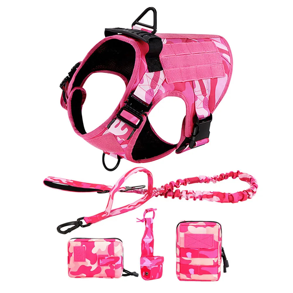 Camouflage Tactical Dog Harness With Quick Release Buckle Adjustable