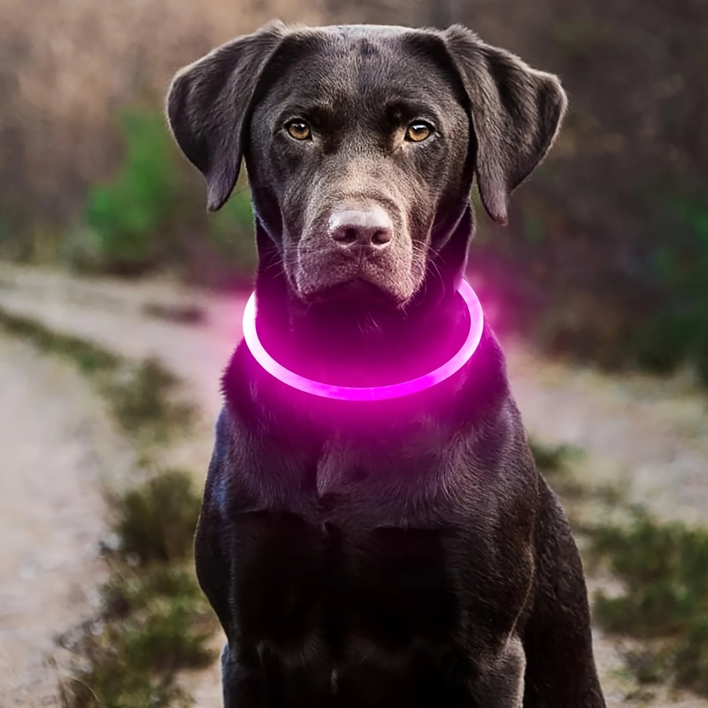 LED Light Dog Collar USB Rechargeable Reflective Necklace