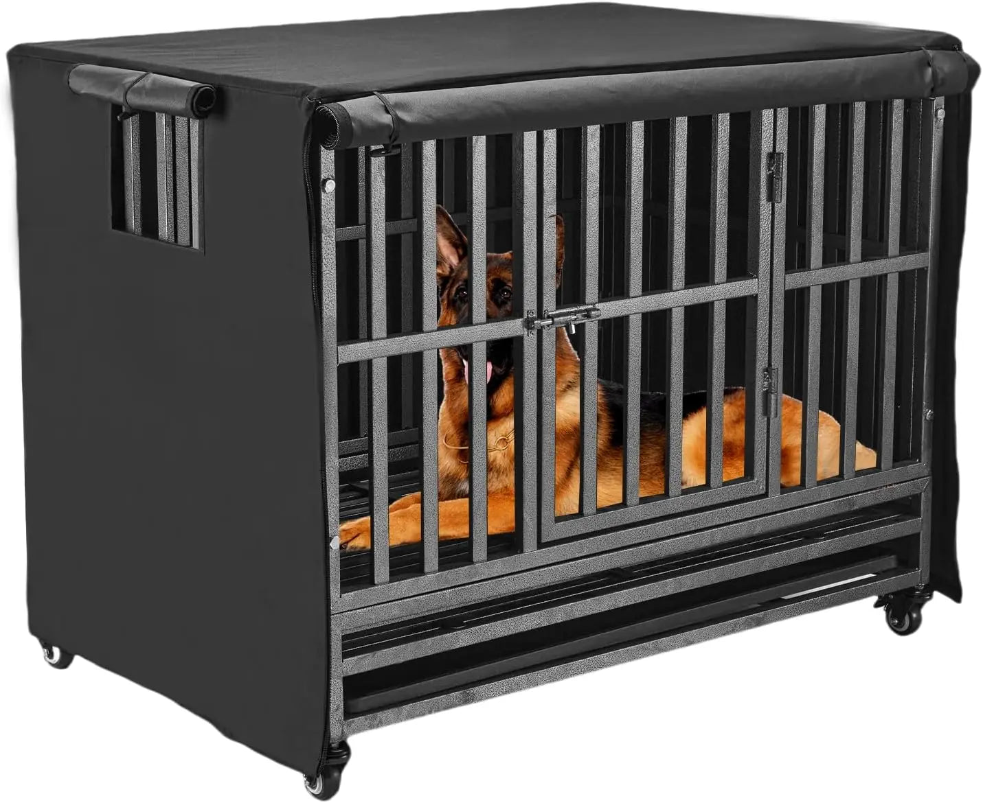 Heavy-Duty Dog Crate Cover Insulated Windproof Rainproof Breathable Window