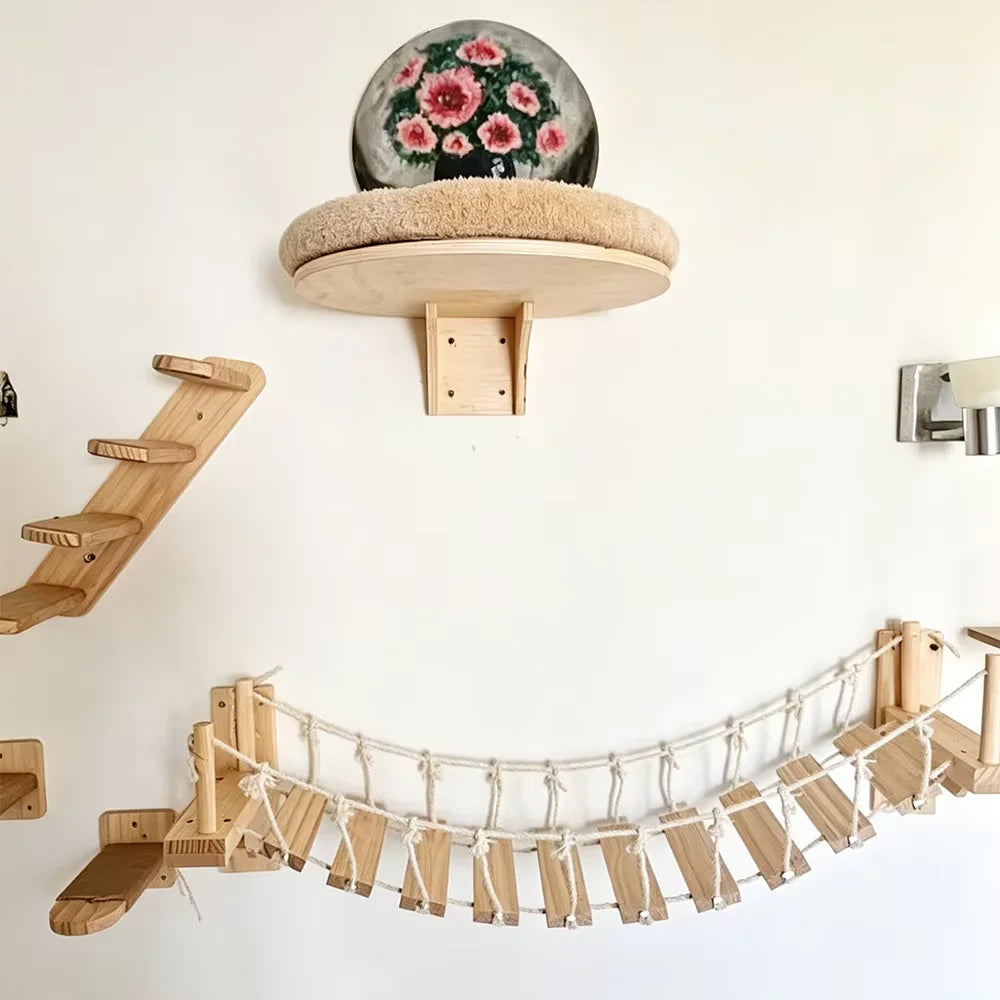 CWV Wall Mounted Cat Rope Bridge with Sisal for Climbing