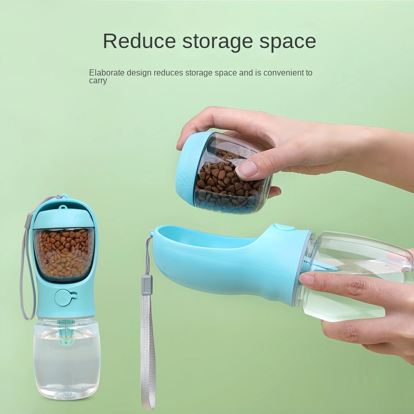 Portable Pet Water Bottle With Storage For Dogs And Cats