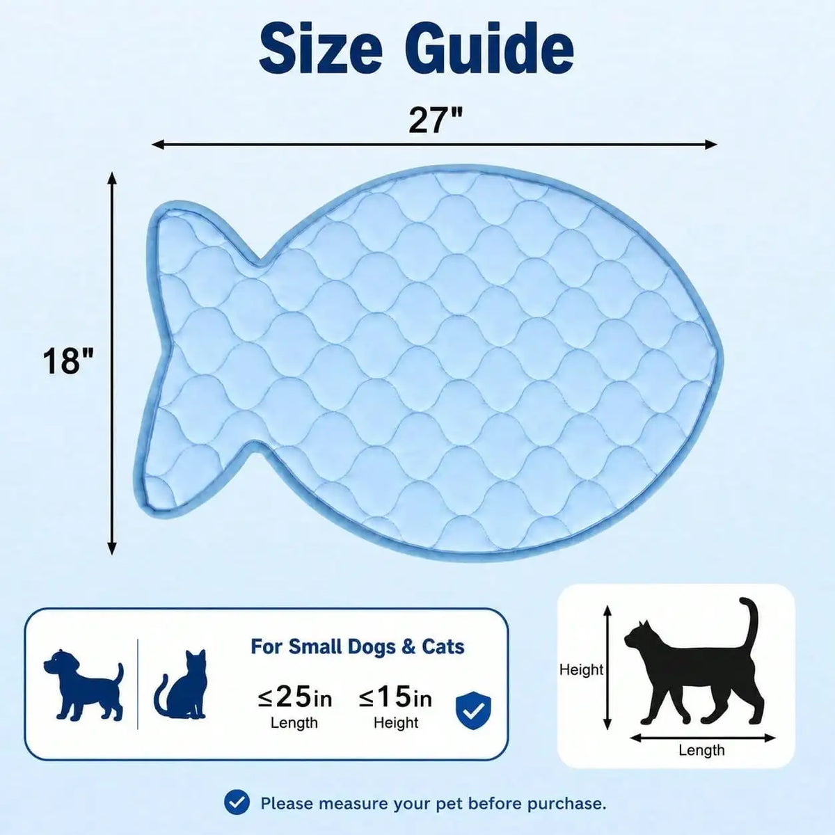 Fish Shaped Ice Silk Cooling Mat For Dogs And Cats