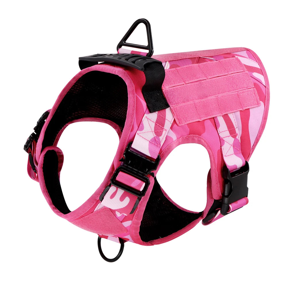Camouflage Tactical Dog Harness With Quick Release Buckle Adjustable