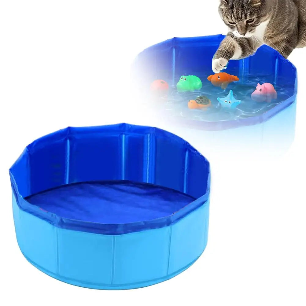 Foldable Pet Bath Pool For Dogs And Cats Interactive Toy