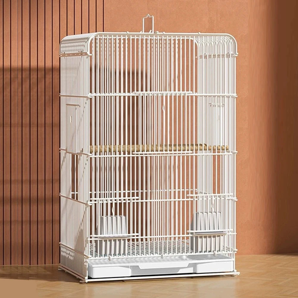 Wrought Iron Bird Cage Portable Parrot Cage With Removable Tray