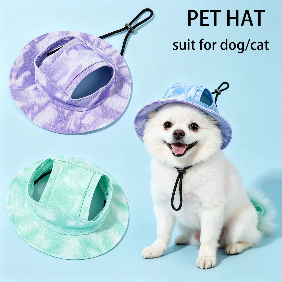 Adjustable Dog And Cat Baseball Sun Hat With Ear Holes