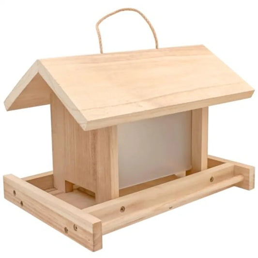 Wooden Hanging Bird Feeder For Outdoor Garden Wildlife