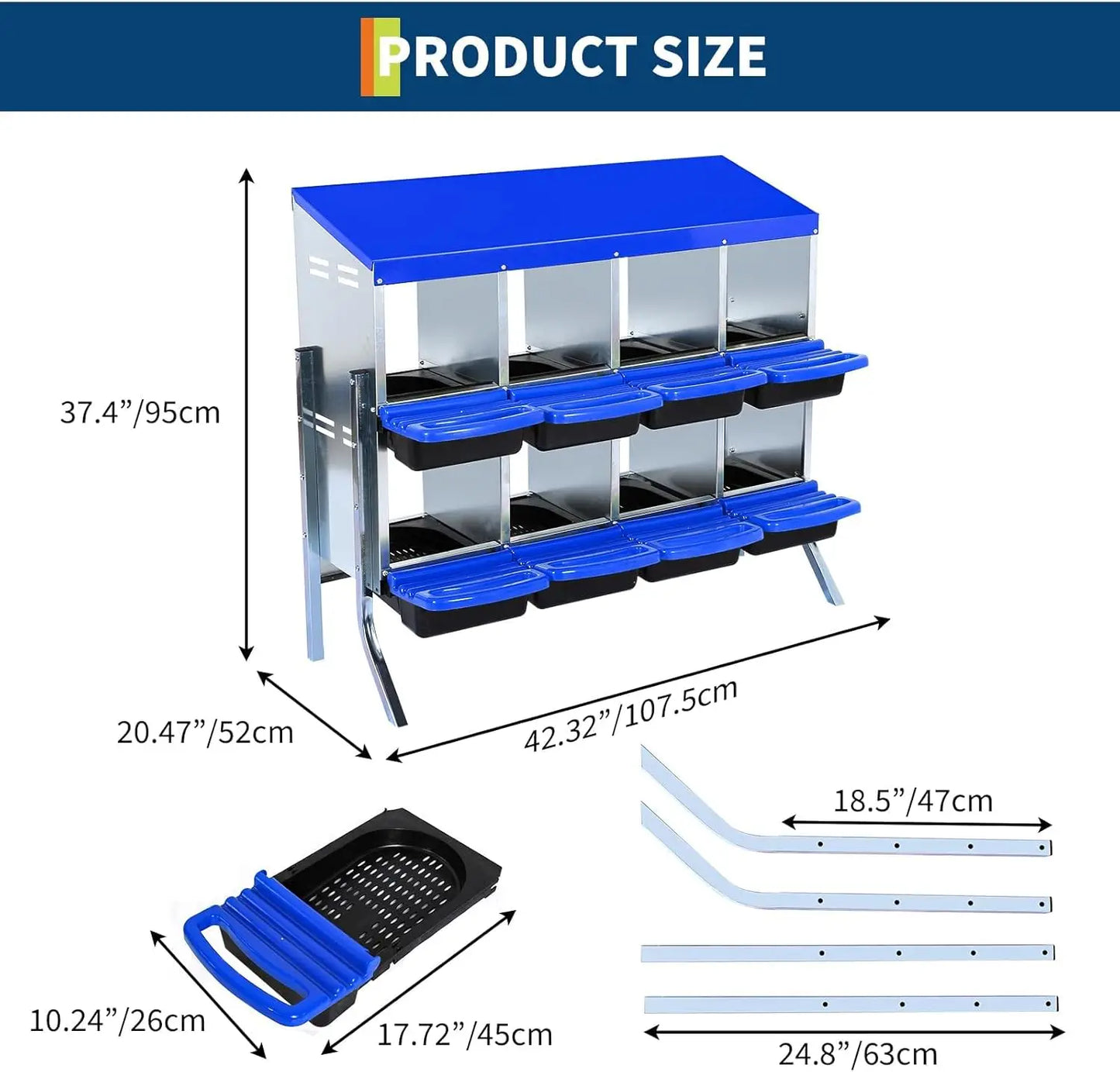 TWISTER.CK Chicken Nesting Box Roll Away Design With Metal Legs