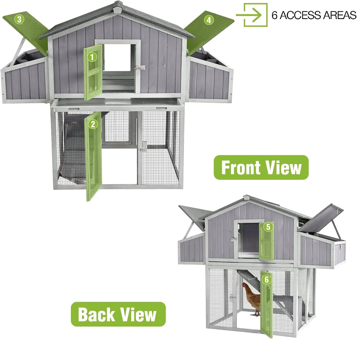 Foldable Outdoor Chicken Coop With Nesting Boxes And Perches