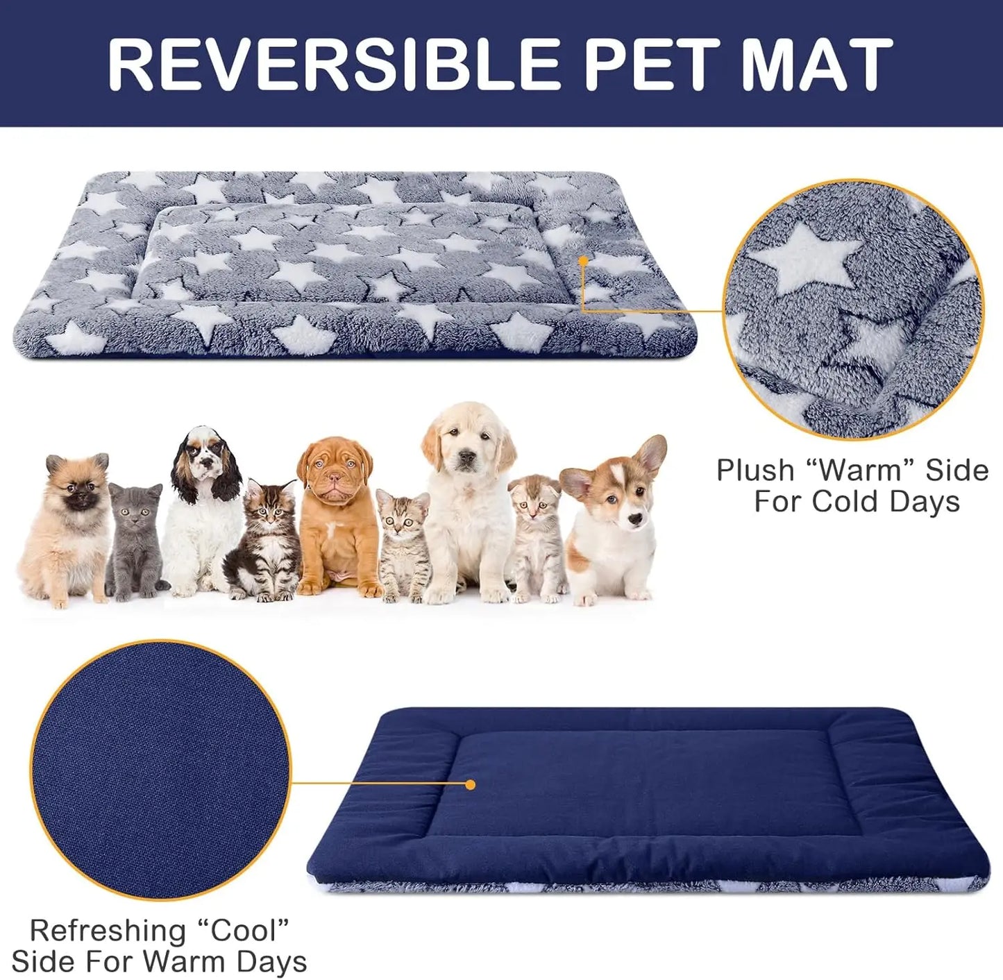 Ultra-Soft Reversible Dog Crate Pads For Kennels And Travel