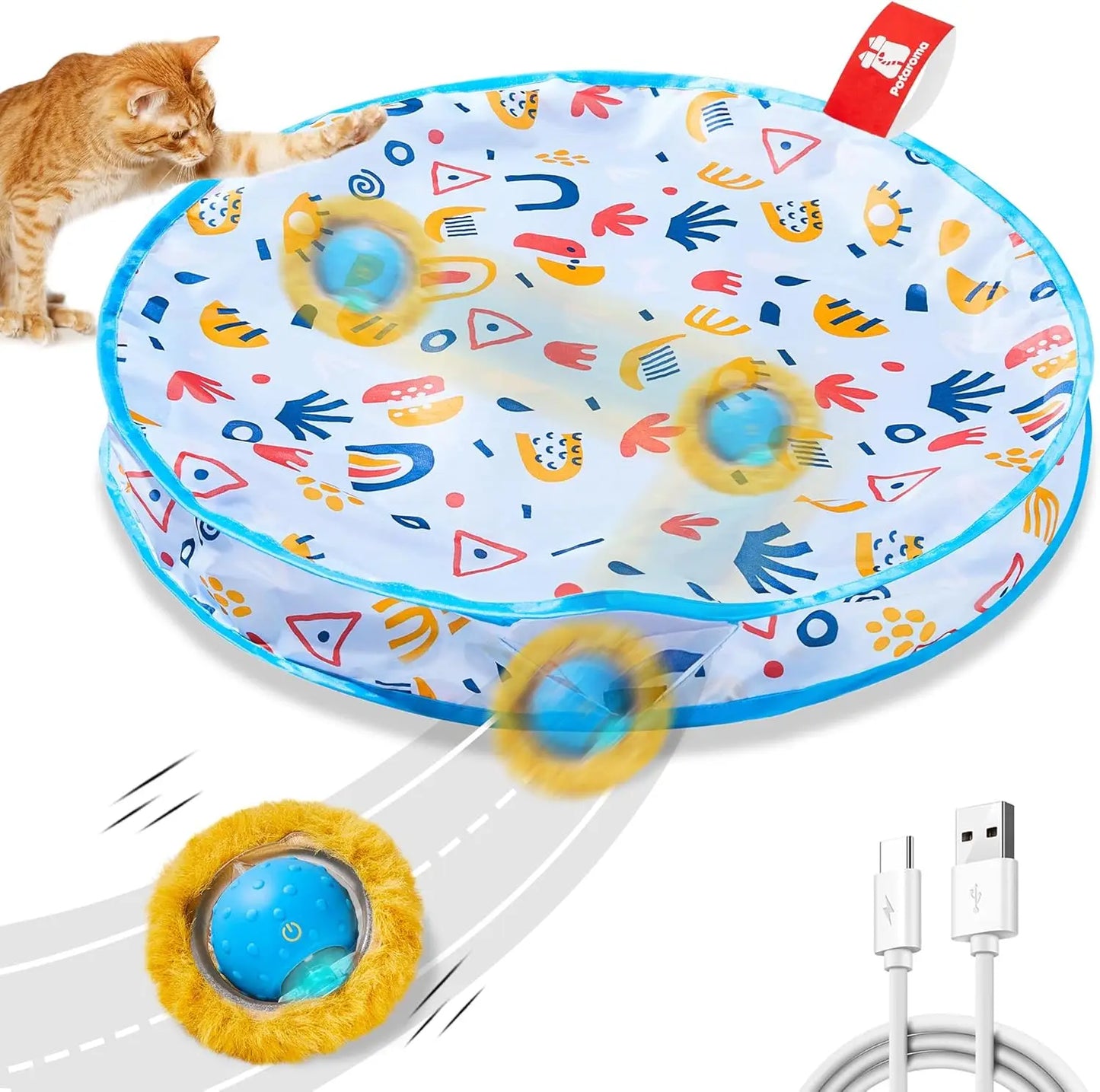 Interactive Cat Toy With Fast Moving Ball And Motion Play