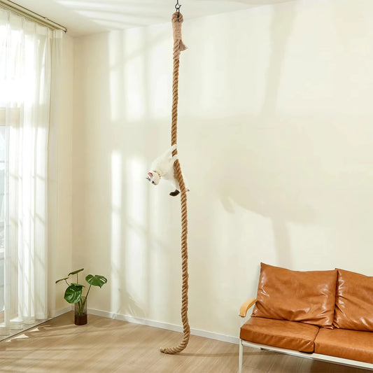 Ceiling Mounted Cat Sisal Climbing Rope Scratching Post