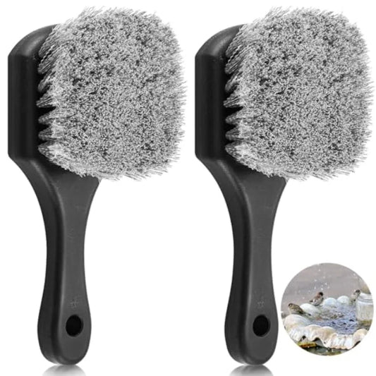 Durable Stiff Bristle Bird Bath Cleaning Brush With Plastic Handle