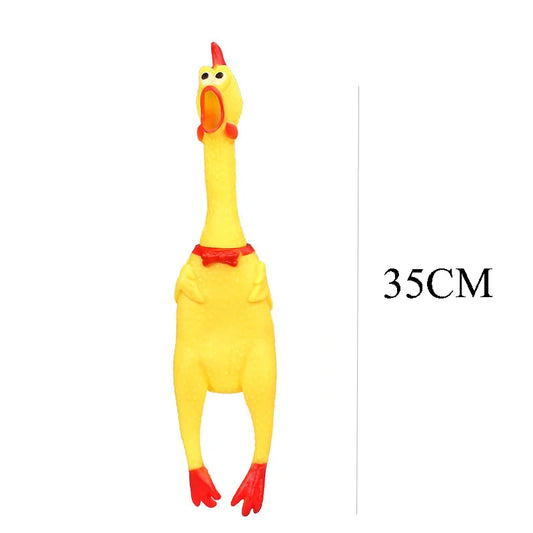 DKSTINYE Squeaky Chicken Dog Toy Chew Rubber Squeaker