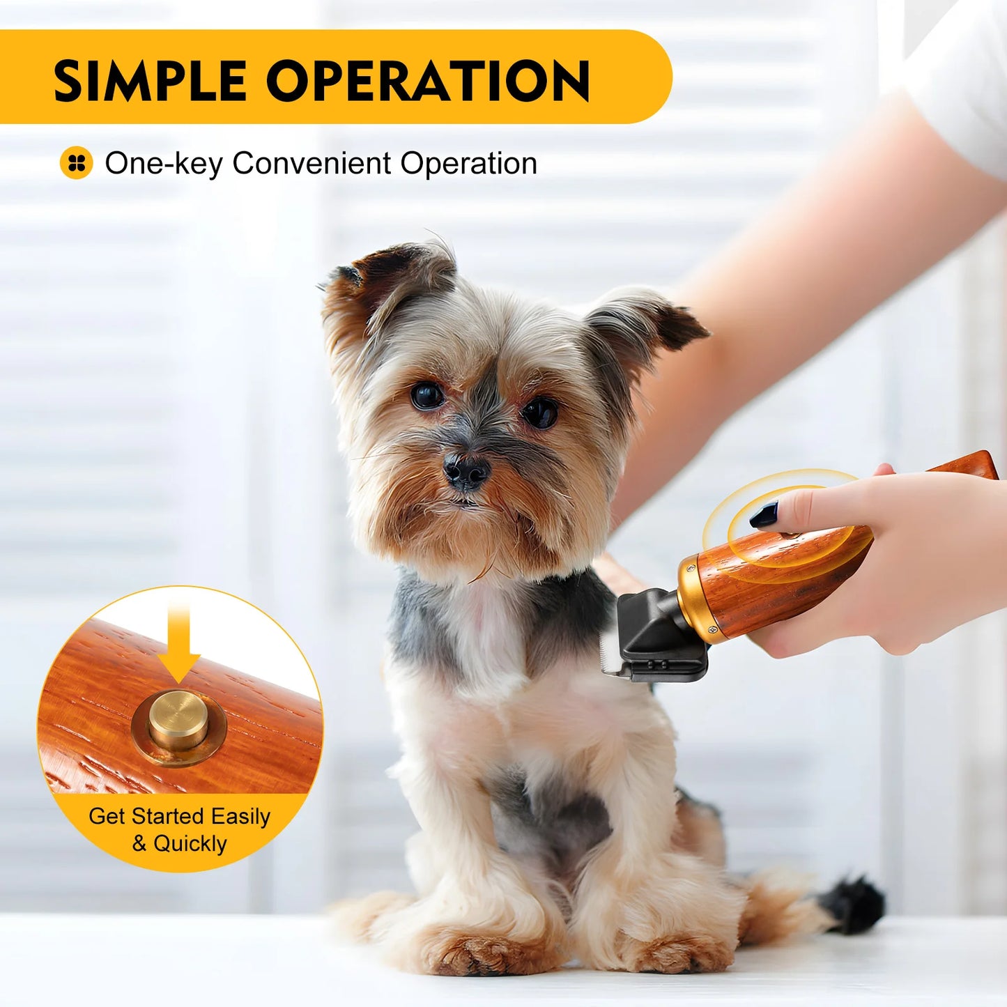 Bymaocar Electric Pet Clipper 55W Corded Low Noise For Dogs Sheep Goats US Plug