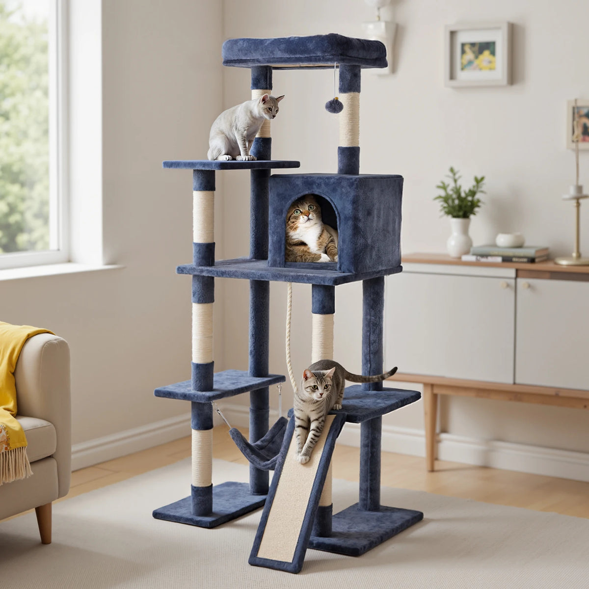 MCQ Cat Tree With Sisal Scratching Posts And Condo