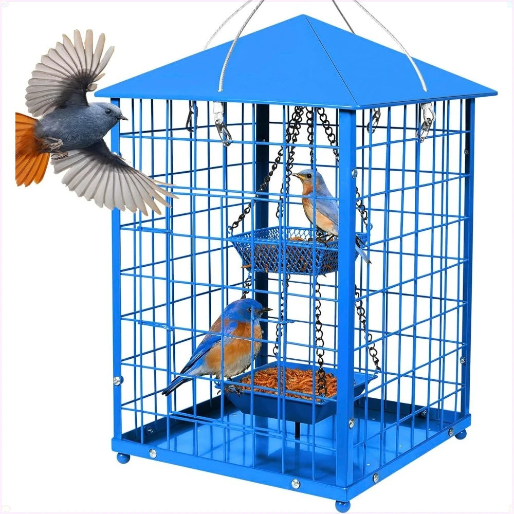 NONEM Mealworms Bird Feeder For Bluebirds Outdoor Hanging Cage