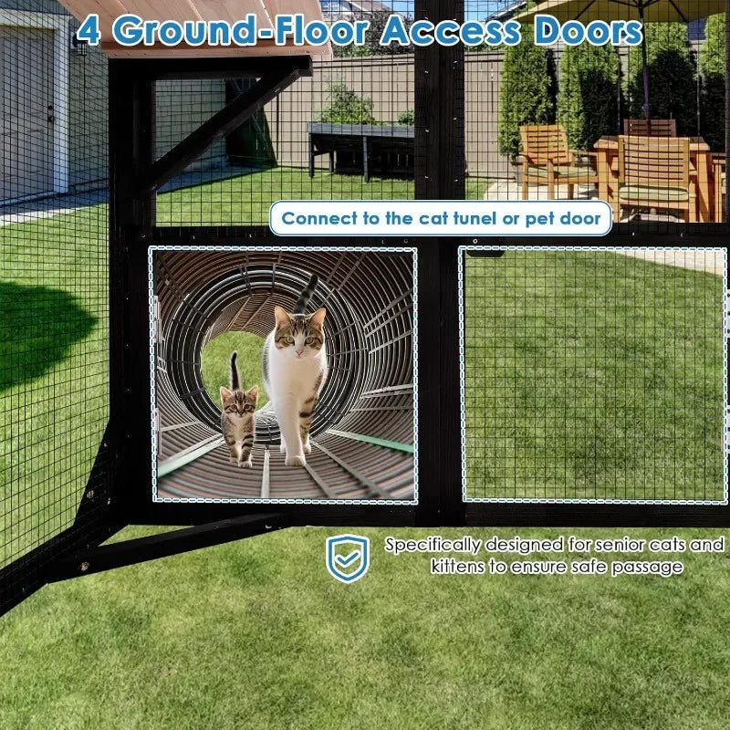 FunXplore Outdoor Cat Catio Walk In Enclosure For Multiple Cats