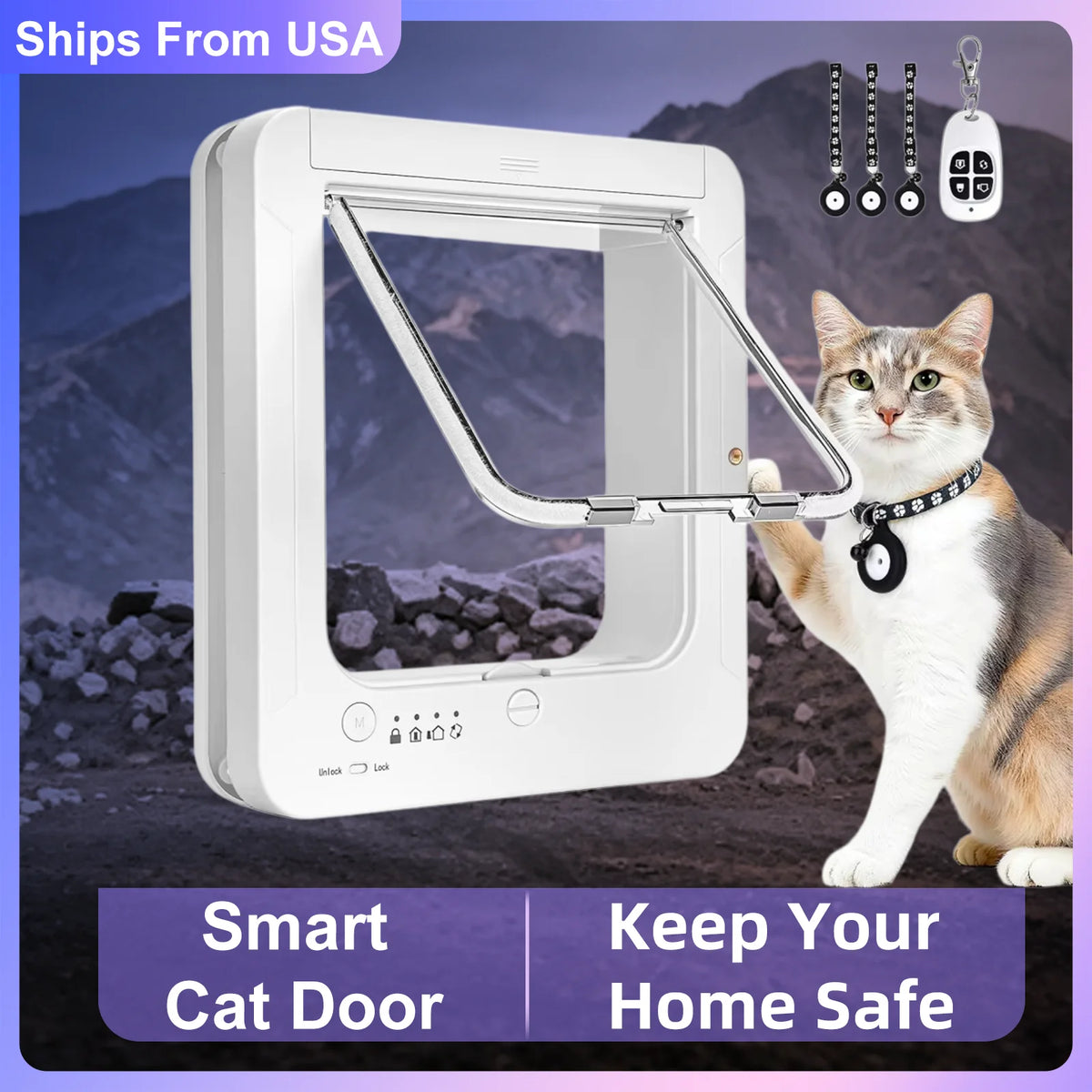 RFID Cat Door With Collar Recognition And Four Way Control