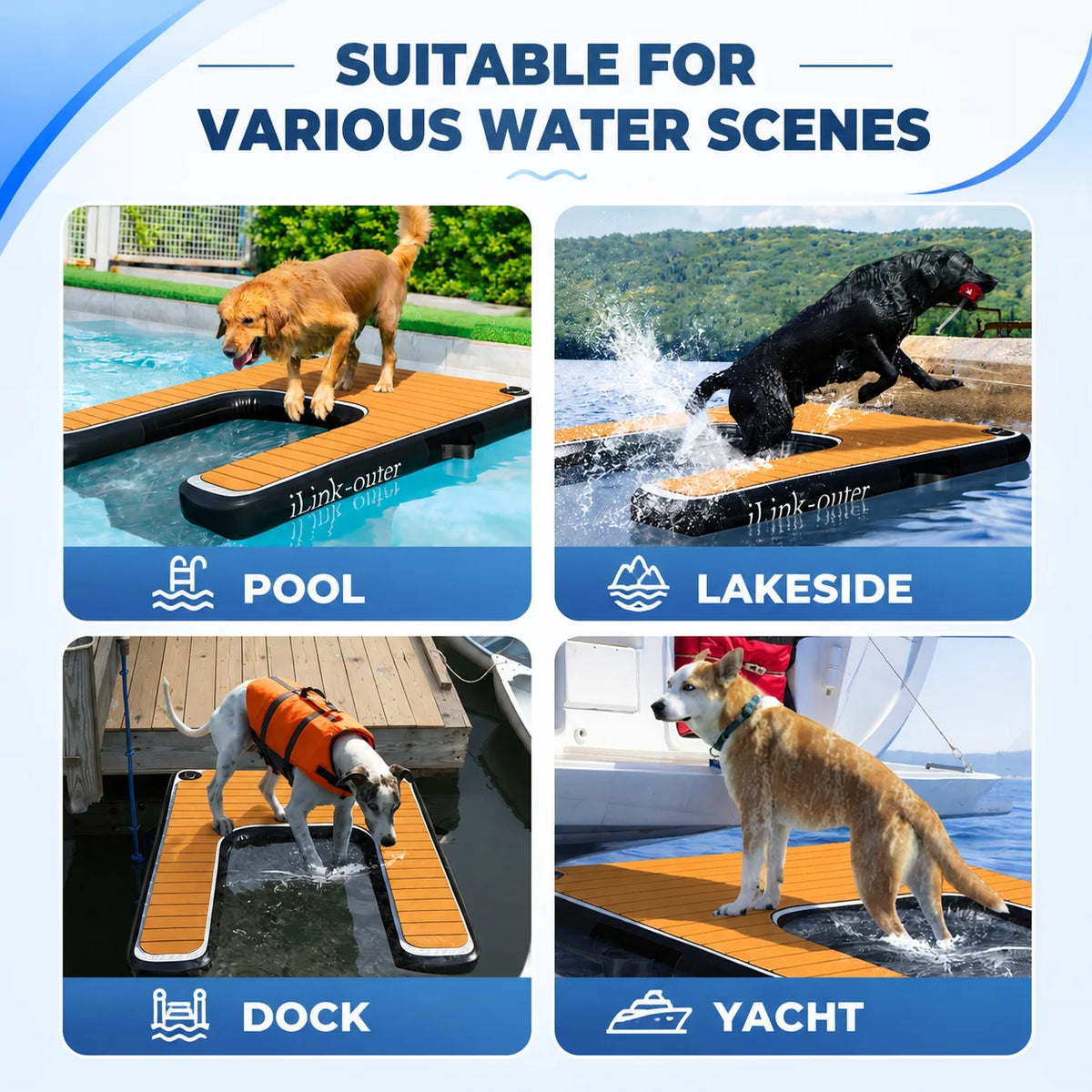 Vancen Inflatable Dog Ramp Durable Portable Outdoor Essential