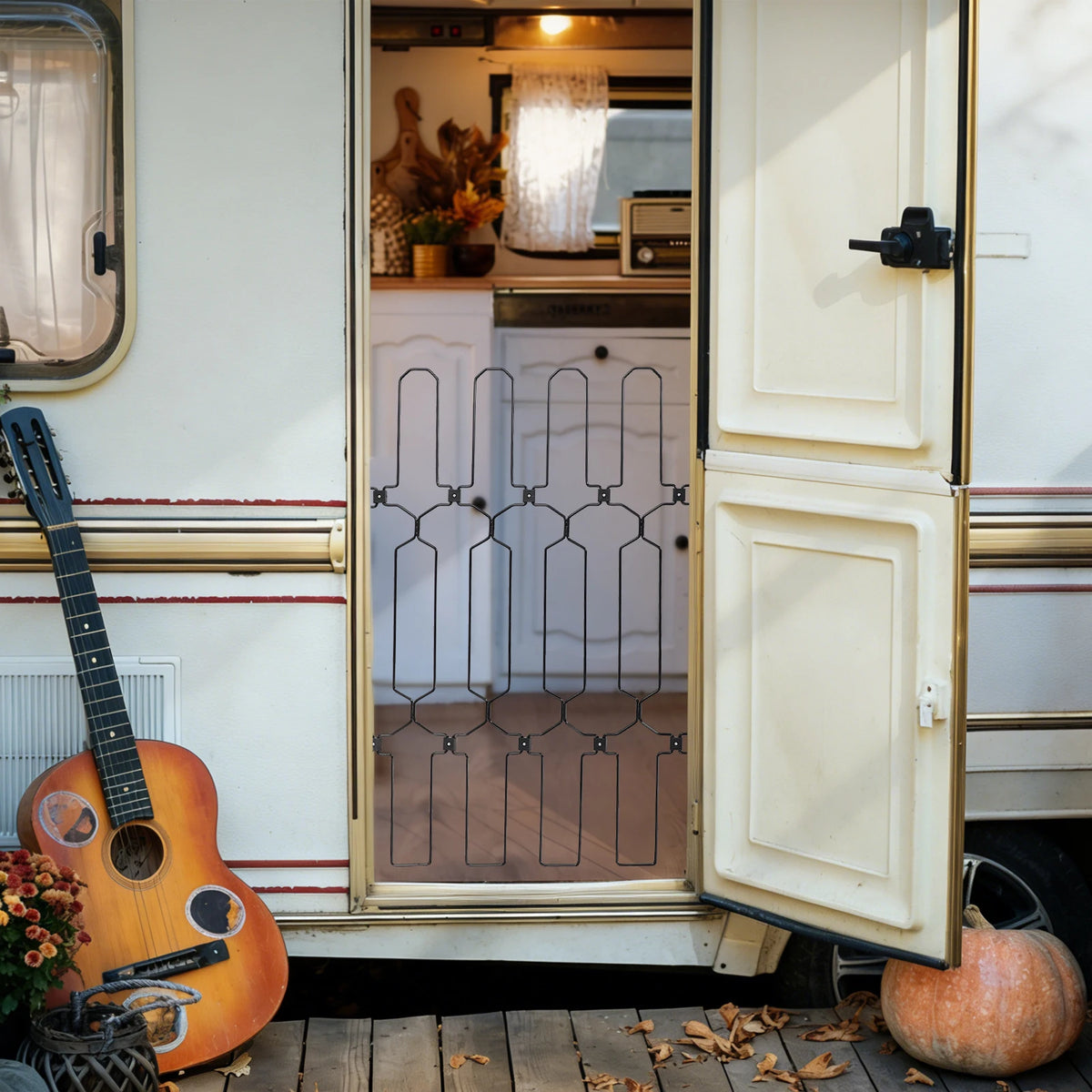 Bymaocar Metal Retractable Pet Gate Secure Doorway Barrier