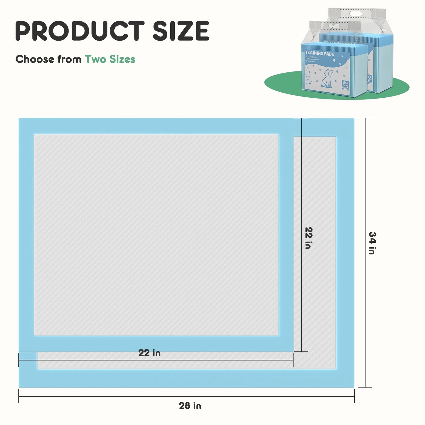 NONEDog Litter Disposable Underpads For Pets Quick Dry Leakproof