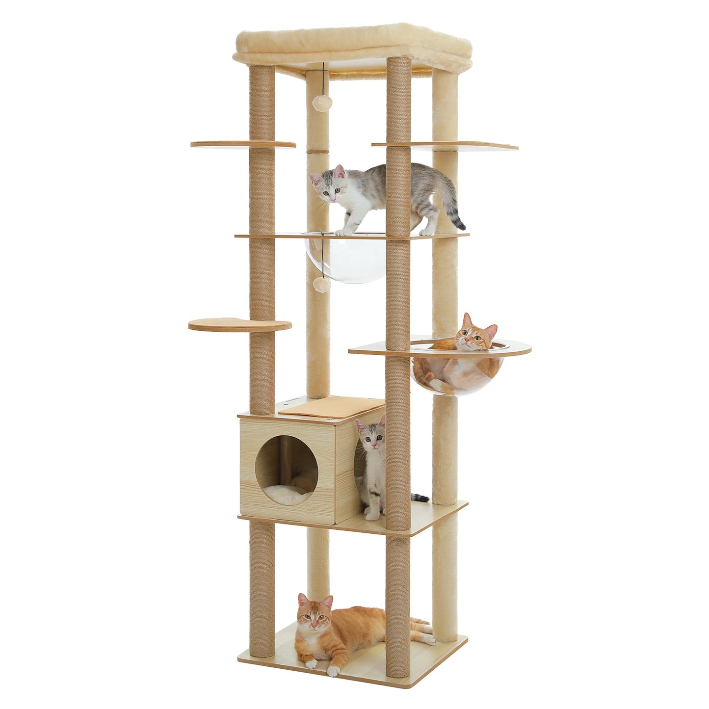 PAWZ Ro Multi-Level Cat Tree With Scratching Posts And Condo