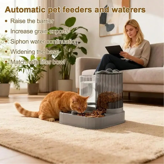 2-in-1 Automatic Dog Bowl And Cat Feeder
