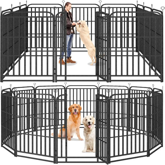 Dog Fence Playpen Heavy Duty Iron Panels Outdoor