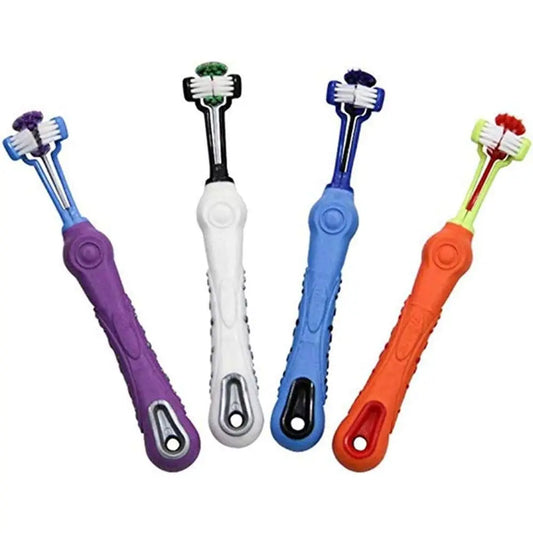 Three Sided Dog Toothbrush For Pet Dental Care Tartar Removal