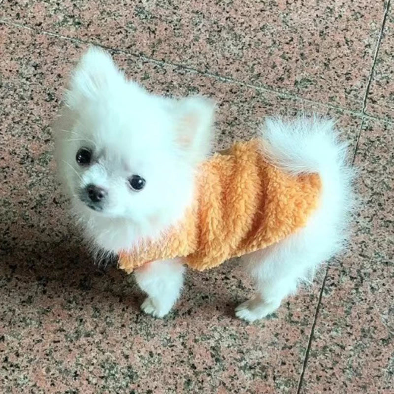 Tea Cup Print Dog Sweater With Warm Fleece For Puppies