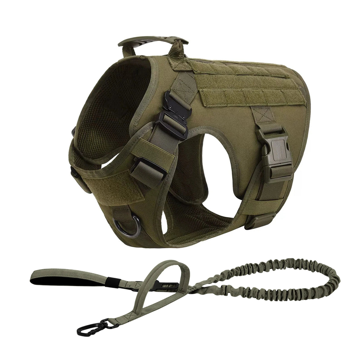 Adjustable Padded Nylon Tactical Dog Harness With Quick Release Buckle