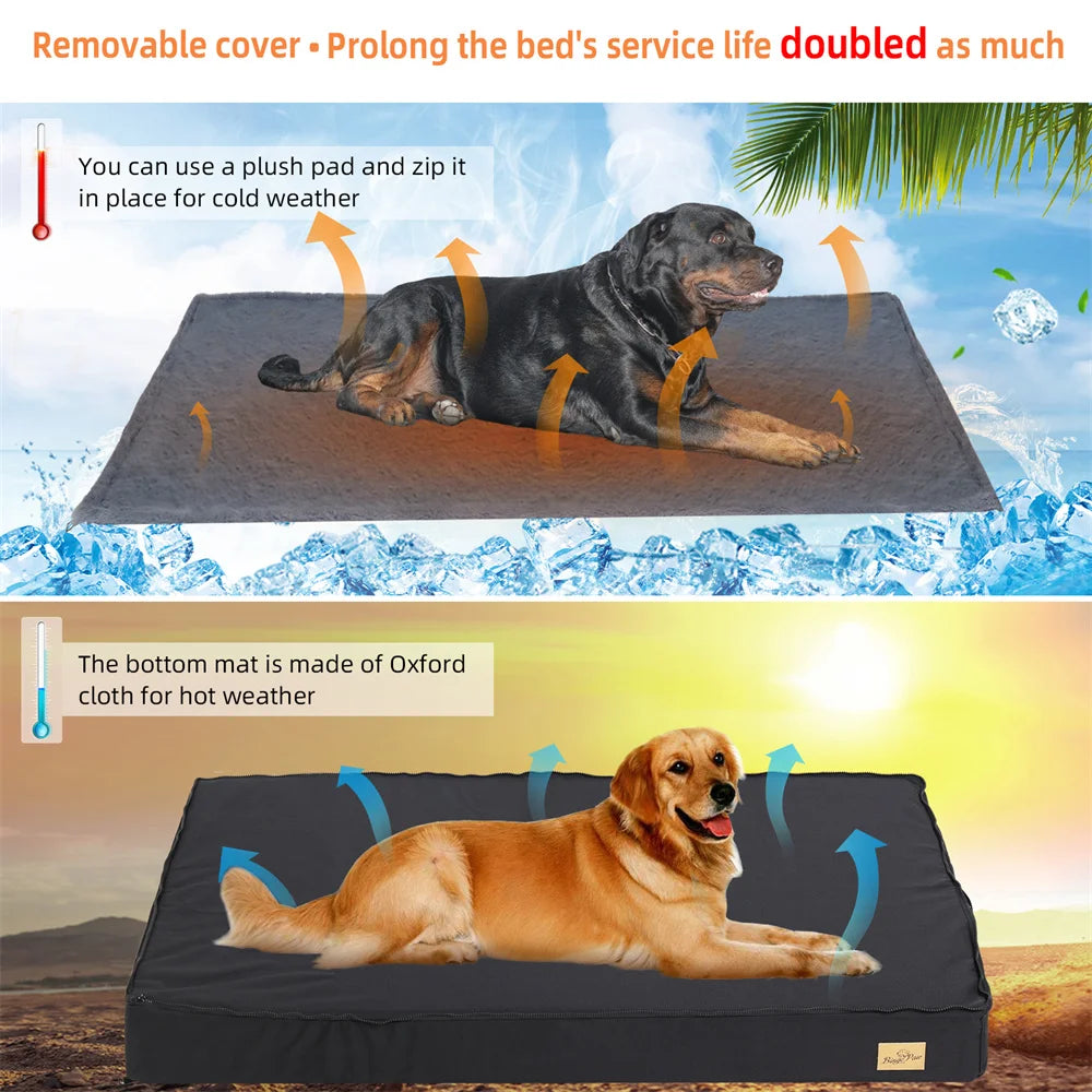 BORWART Orthopaedic Waterproof Dog Bed Two In One Removable Washable Cover