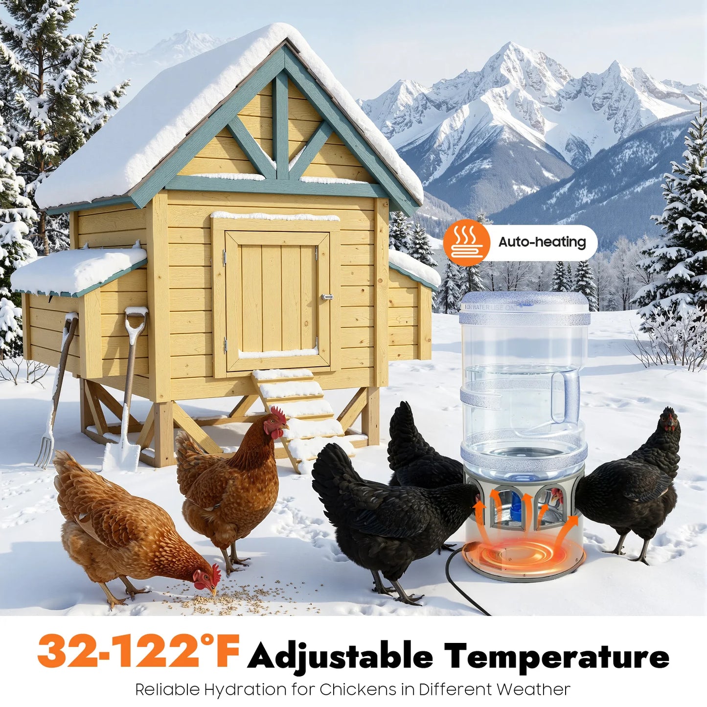 Chicken Water Heater 80W Stainless Steel LED Display For Poultry