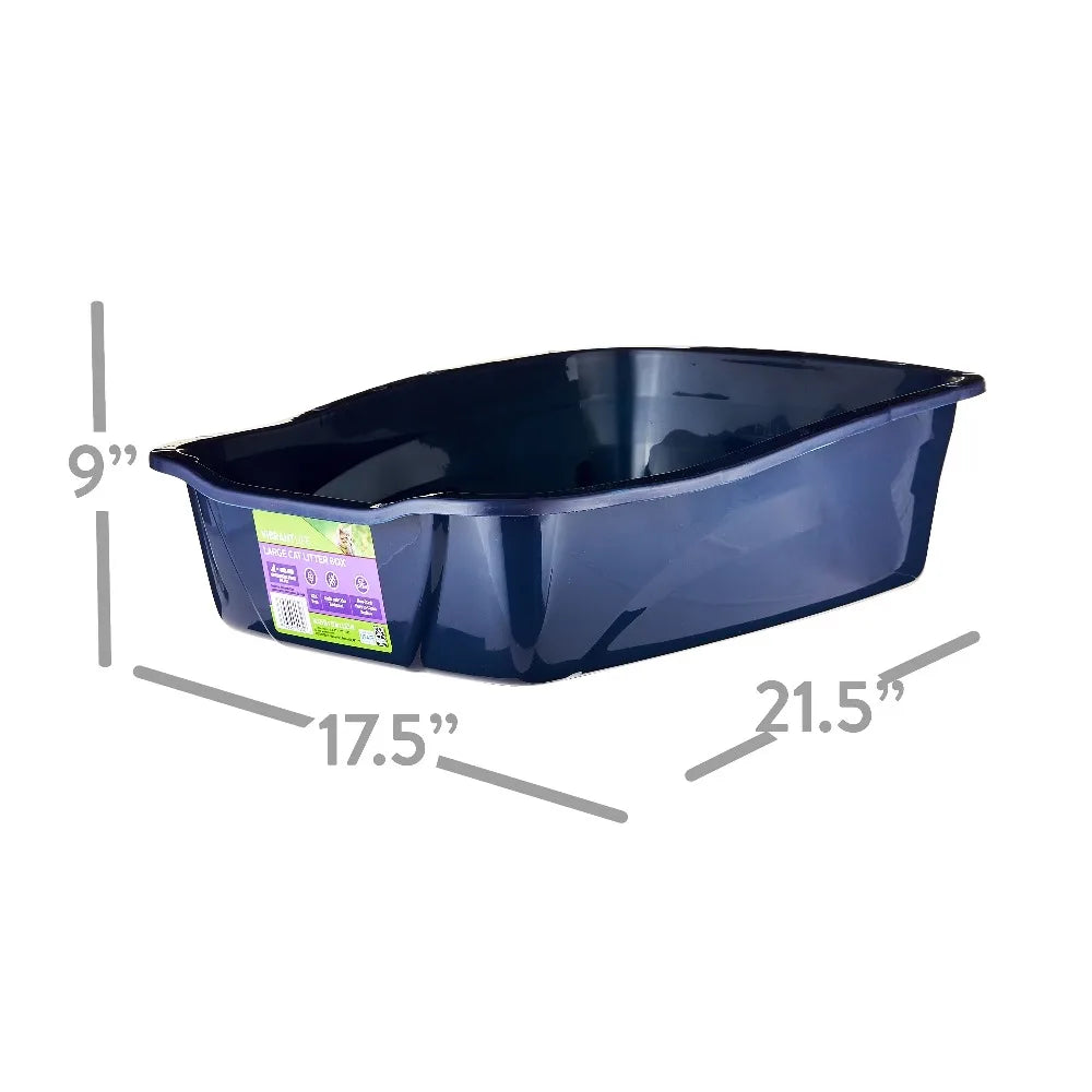 Durable High Sided Cat Litter Box With Removable Top Lid