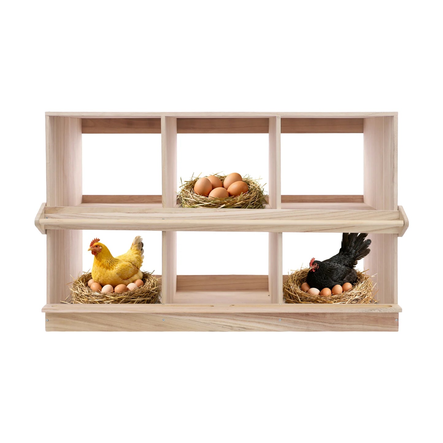 Wooden Six Compartment Chicken Nesting Box for Outdoor Coops