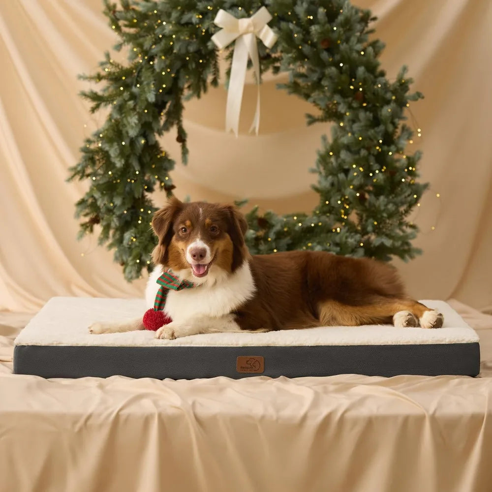 Orthopedic Dog Bed With Removable Washable Cover And Egg Crate Foam