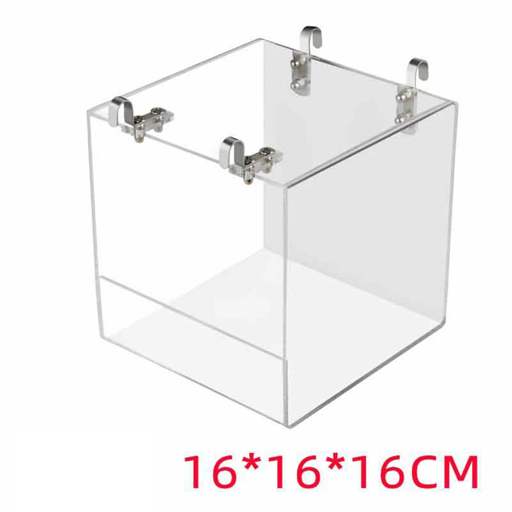 HiMISS Transparent Acrylic Hanging Bird Bath Box Accessory