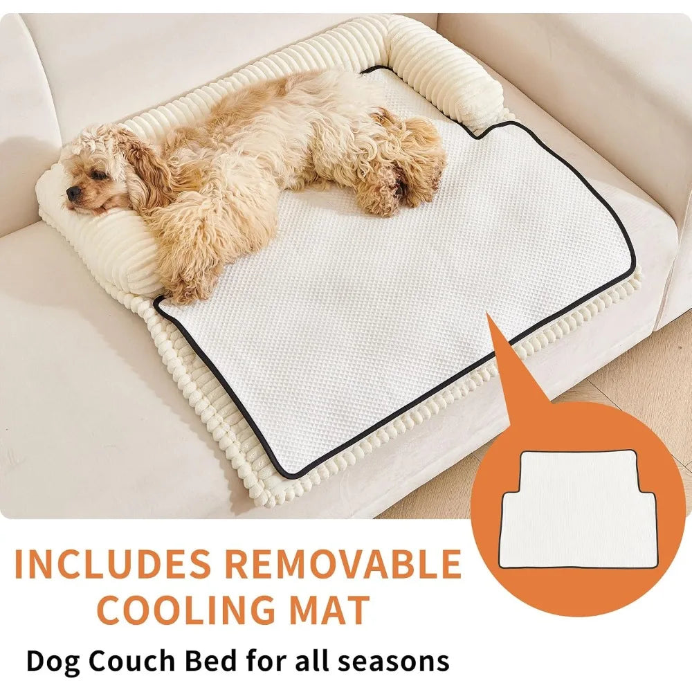 Non Slip Dog Couch Bed With Washable Velvet Cover Seasons
