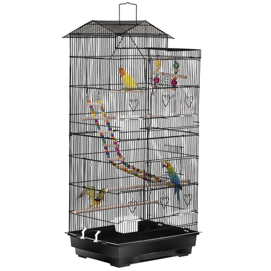 Wrought Iron Parrot Cage With Toys For Roof Top Flight